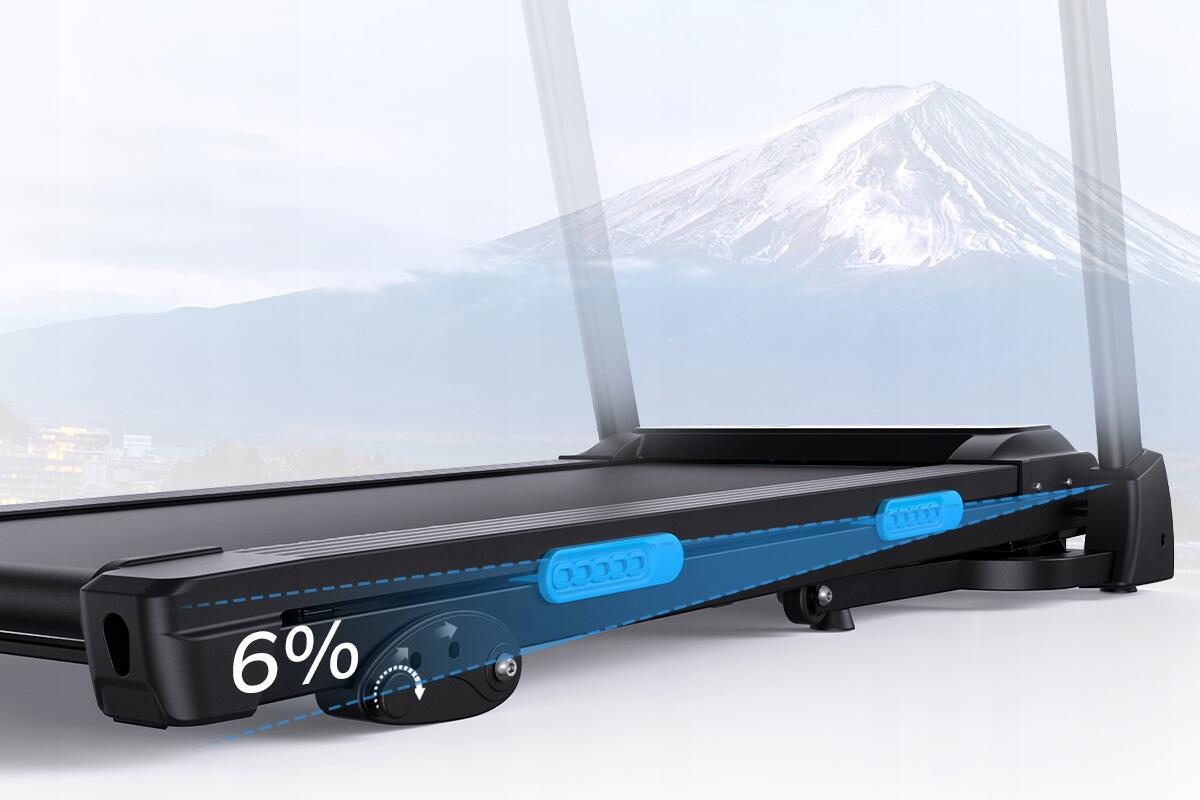 Tapis de course pliable MERACH 2,5 CV, jusqu’à 12 km/h, inclinaison 3 niveaux. 3/7