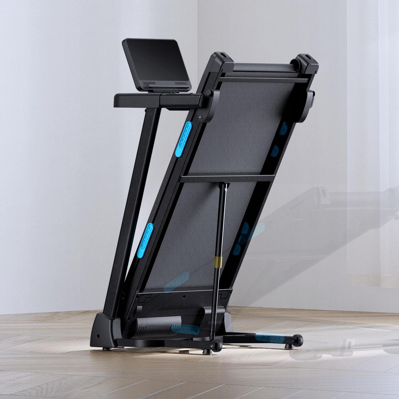 Tapis de course pliable MERACH 2,5 CV, jusqu’à 12 km/h, inclinaison 3 niveaux. 7/7