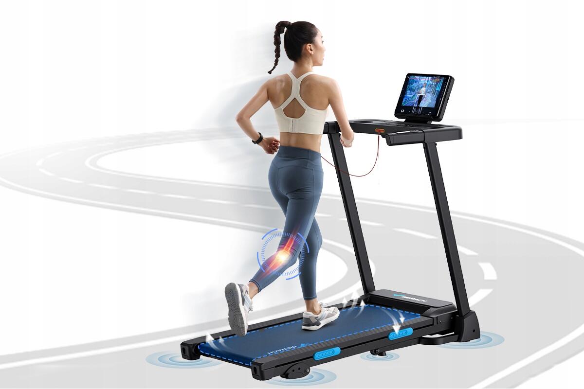 Tapis de course pliable MERACH 2,5 CV, jusqu’à 12 km/h, inclinaison 3 niveaux. 4/7
