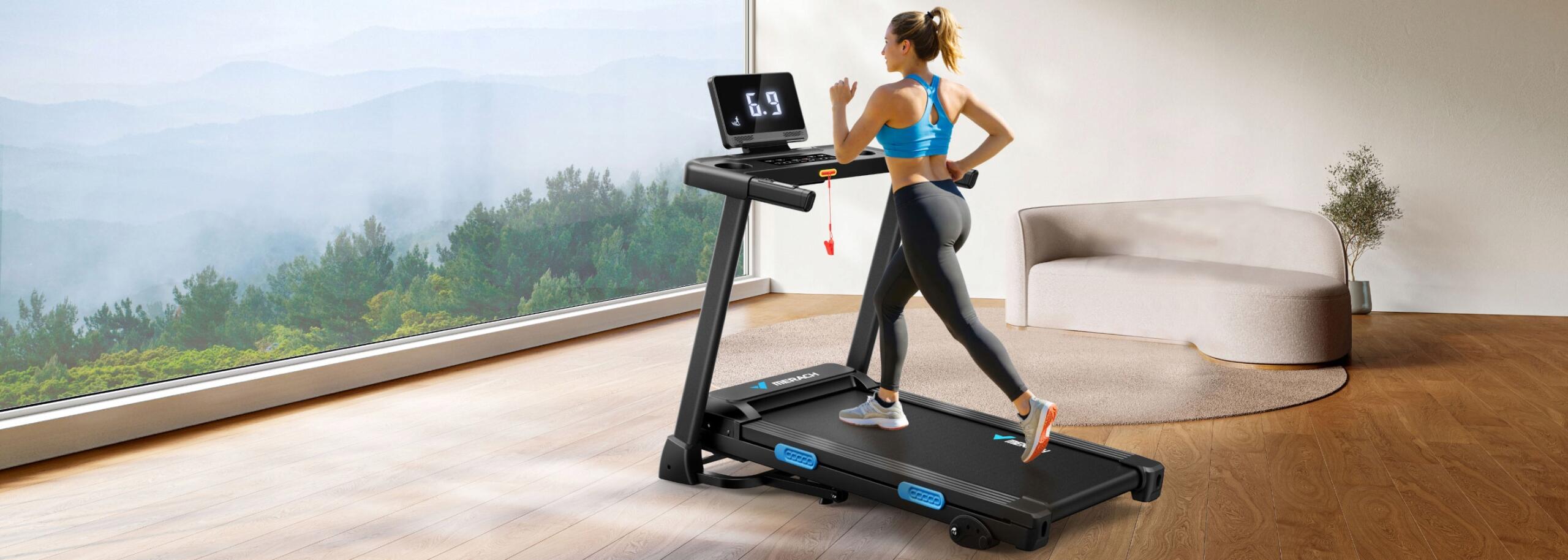 MERACH MR-T12 tapis de course pliable 12 km/h 15% inclinaison 136 kg 3/7