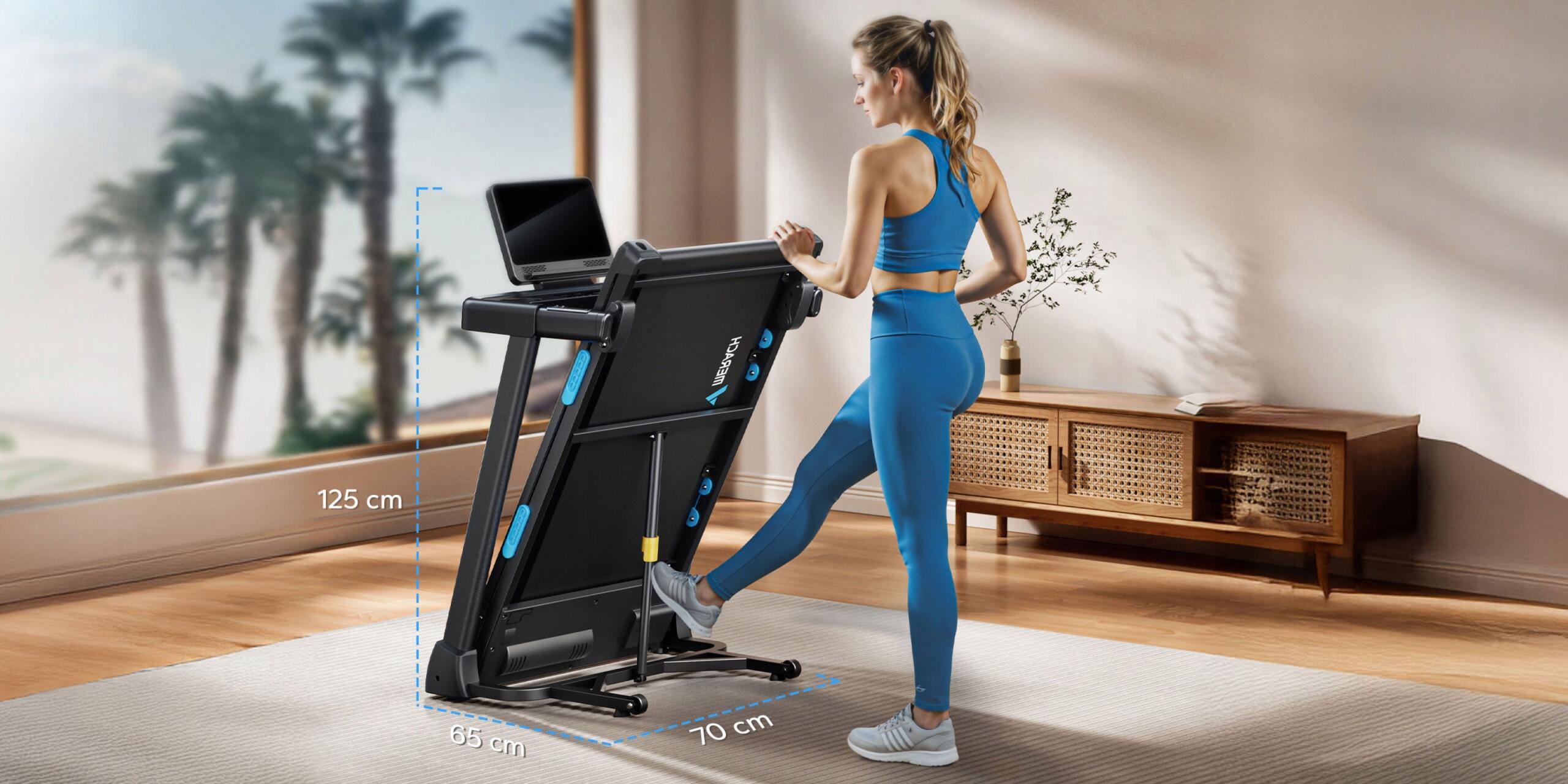 MERACH MR-T12 tapis de course pliable 12 km/h 15% inclinaison 136 kg 2/7