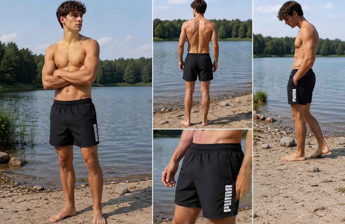 Puma Herren Swim Mid schwarze Badeshorts 3/3