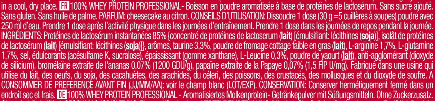 100% whey protein professional - 500 g Nuevo Tarta de Queso  Limon de Scitec 2/5