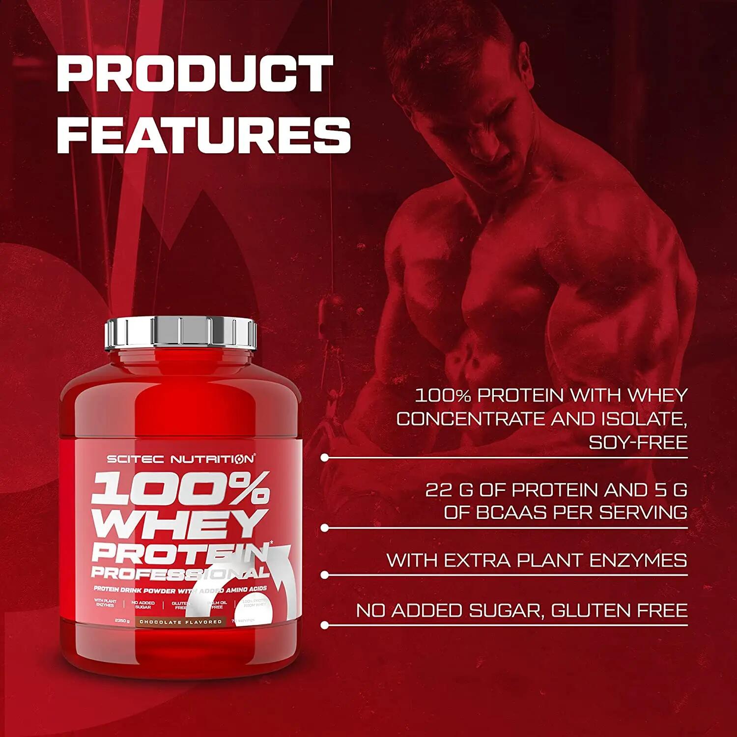 Proteine ​​del siero di latte professionali al 100% - 2350 g Cioccolato con coc 2/6
