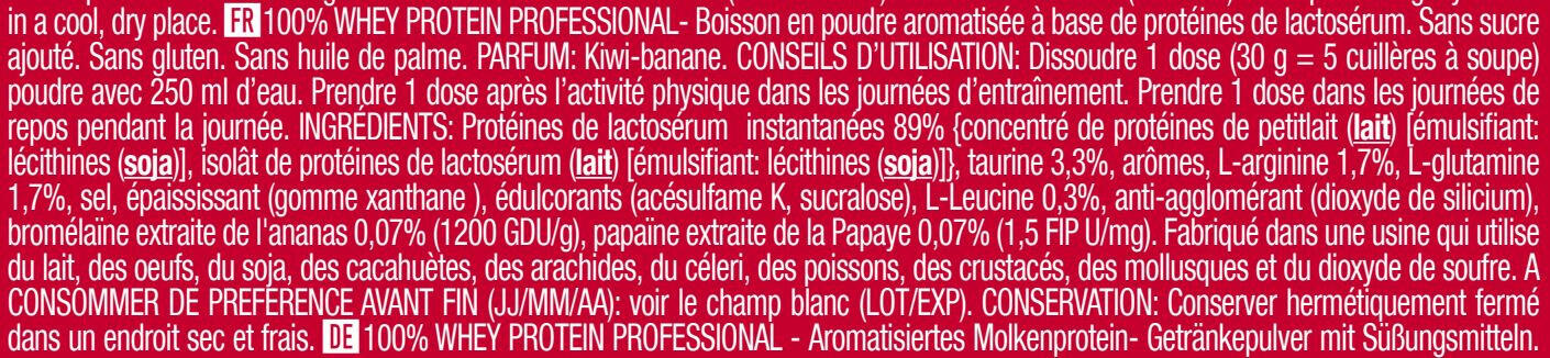 Whey protéine |  Whey protéine | 100% WHEY PROFESSIONAL (500G) | Kiwi Banane 2/4