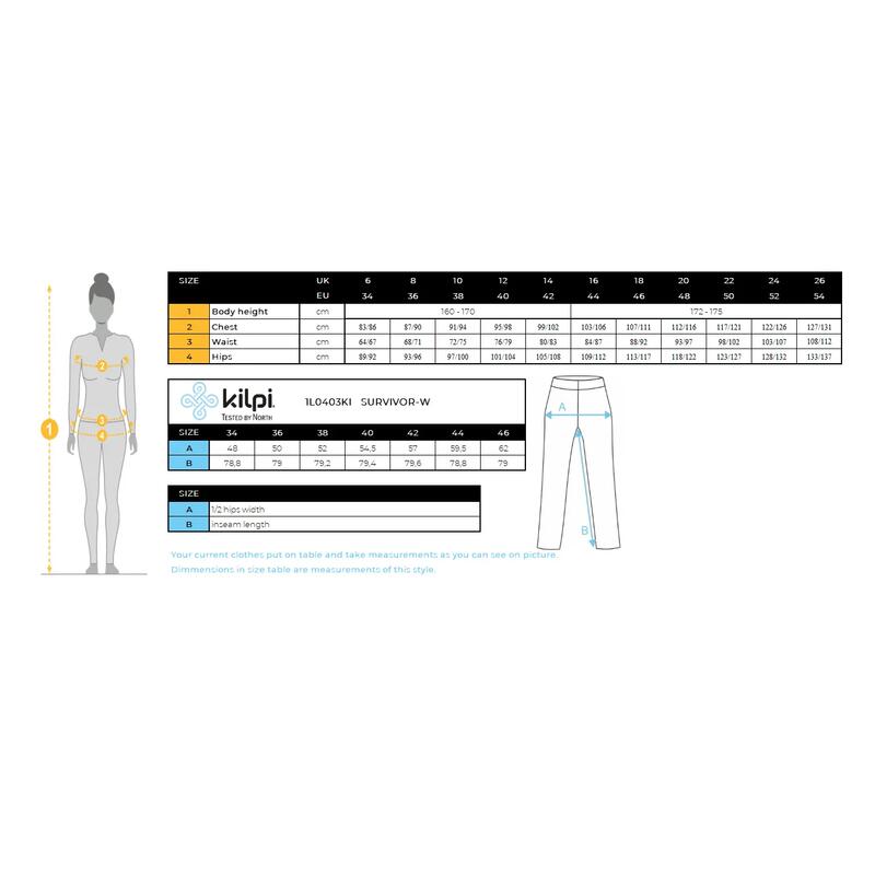 Pantalon outdoor Kilpi SURVIVOR-W pentru femei