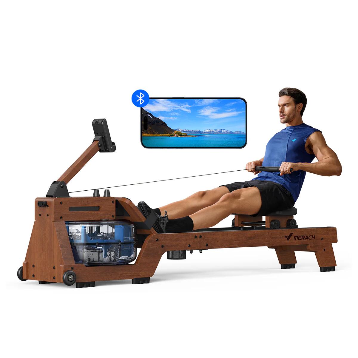 Dřevěný vodní veslovací trenažér R14, 22 litrů, nosnost 150 kg 3/7