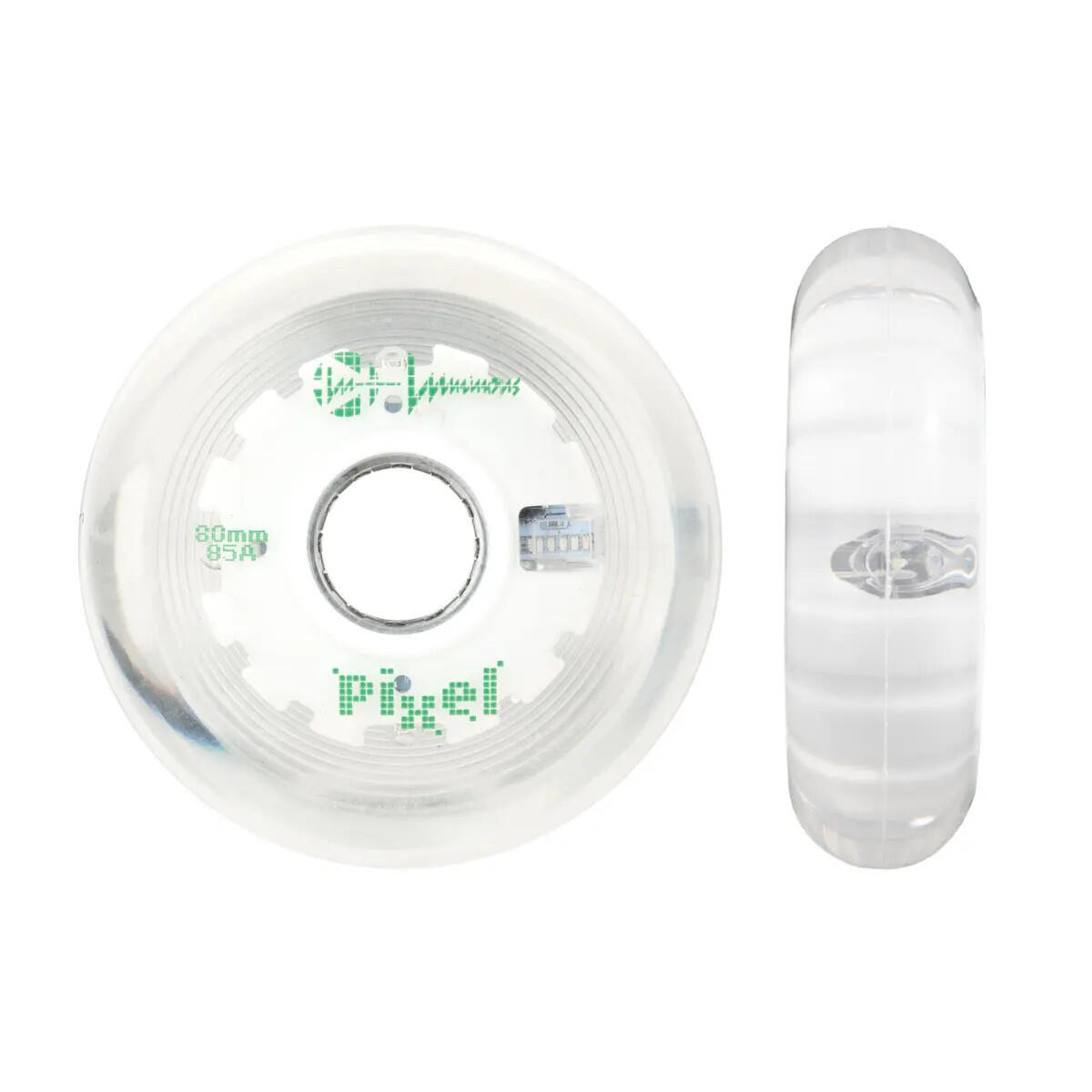Zestaw 4 kółek do rolek Luminous 80mm/85A Pixel Clear Wicker Green LED 4/4
