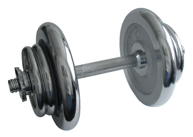 ACRA Nakládací činka jednoruční chromová 17 kg, kotouče 25 mm
