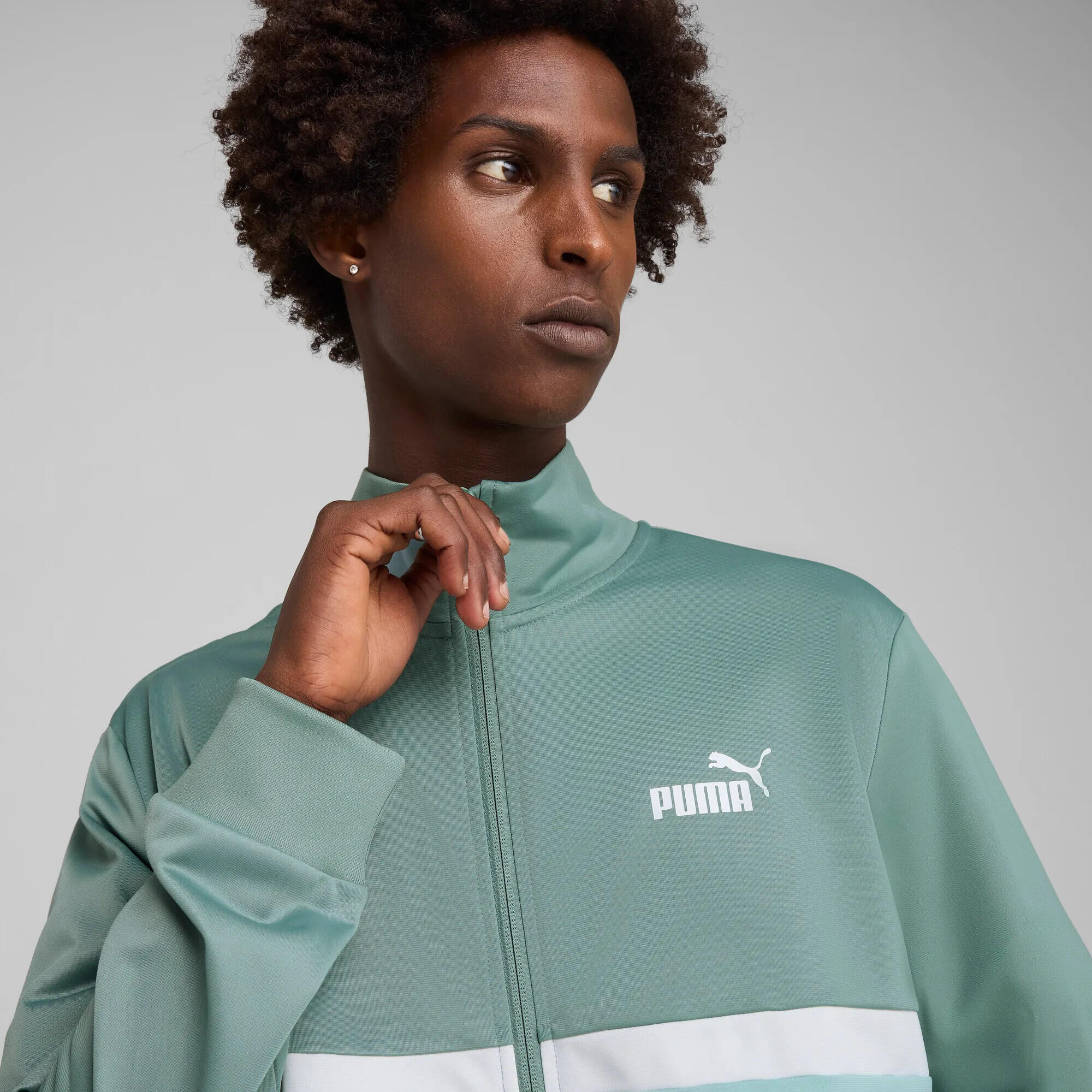 Veste de survêtement en polyester Colourblock Homme PUMA Green Moon 7/7