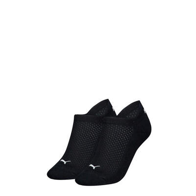 Dames sneakersokken met badstof zool - 2 paar – black – 35-38