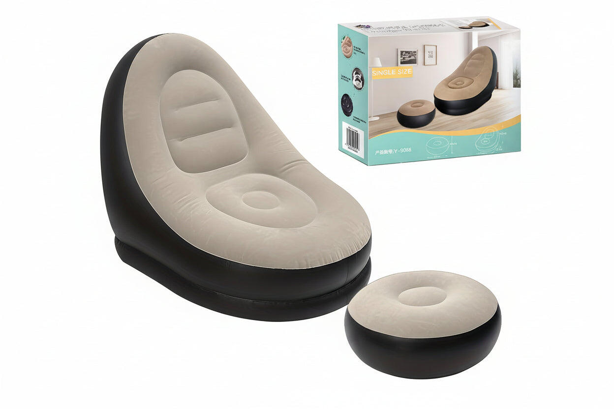 Portable Inflatable Sofa Bed with Footrest Waterproof Outdoor