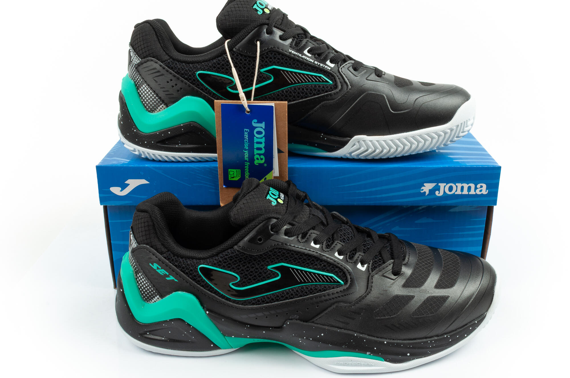 Buty tenisiowe męskie Joma Set Men Clay black/turquoise 44 7/7