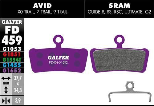 Plaquette de frein E-bike G1652 Avid Elixir - Purple 2/3