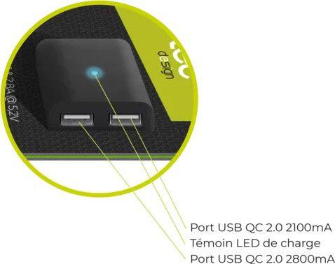 Chargeur solaire Dual USB 16W - 2100 + 2500 mA @5V - 440g étanche et incassable 4/7