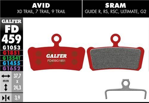 Galfer Advanced FD459 Sram G2/Guide/X0 Trail/Elixir 9/Elixir 7 Bremsbeläge 2/2