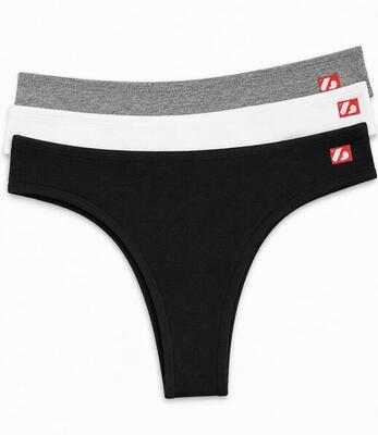 US-001 String - Un set di infradito composto da 3 pezzi in nero grigio e Bianco