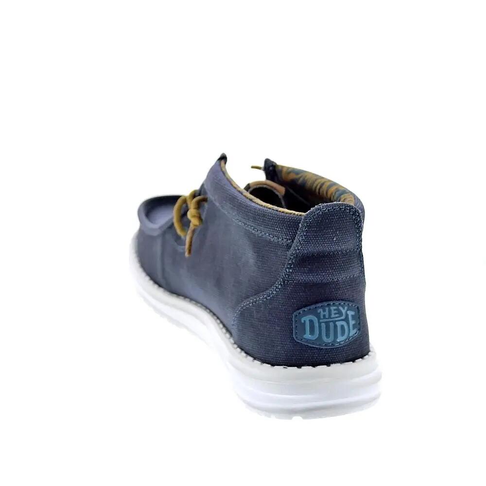 Botines HEY DUDE  Wally Mid Waxed Azul  Hombre 3/4