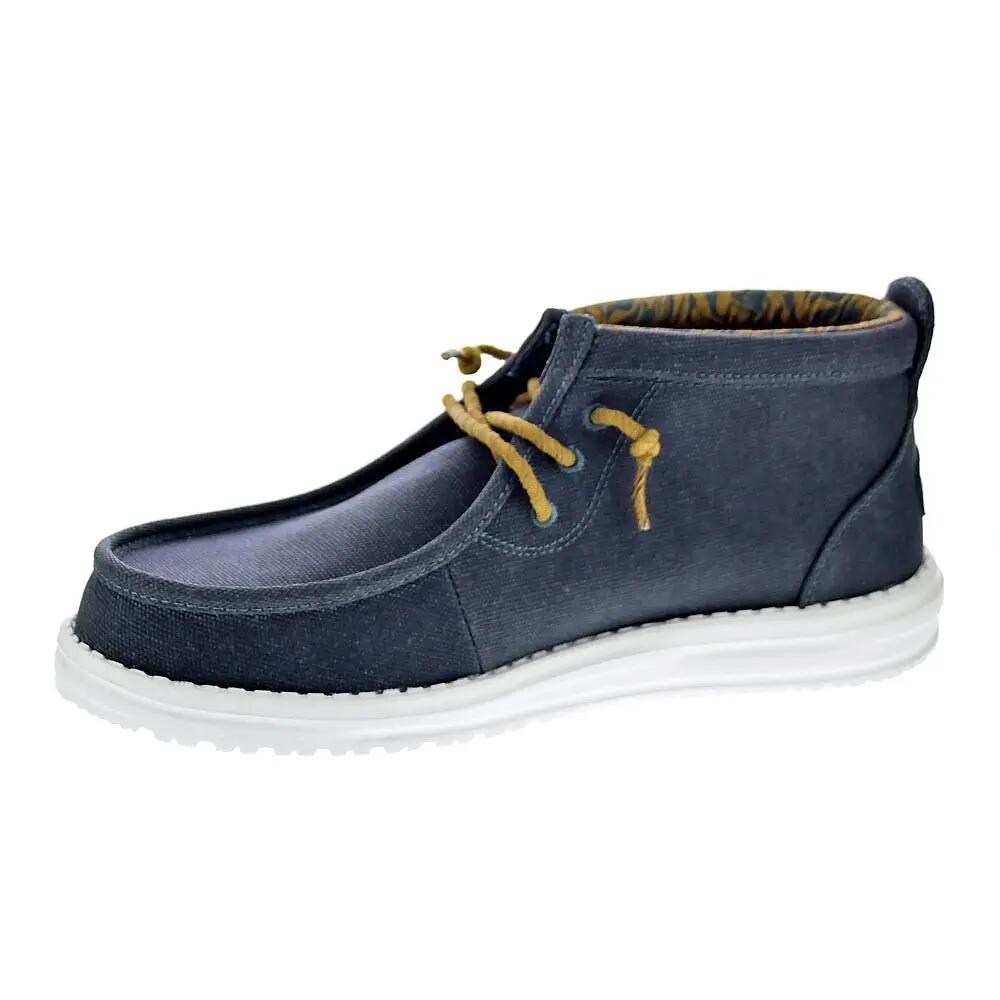 Botines HEY DUDE  Wally Mid Waxed Azul  Hombre 2/4