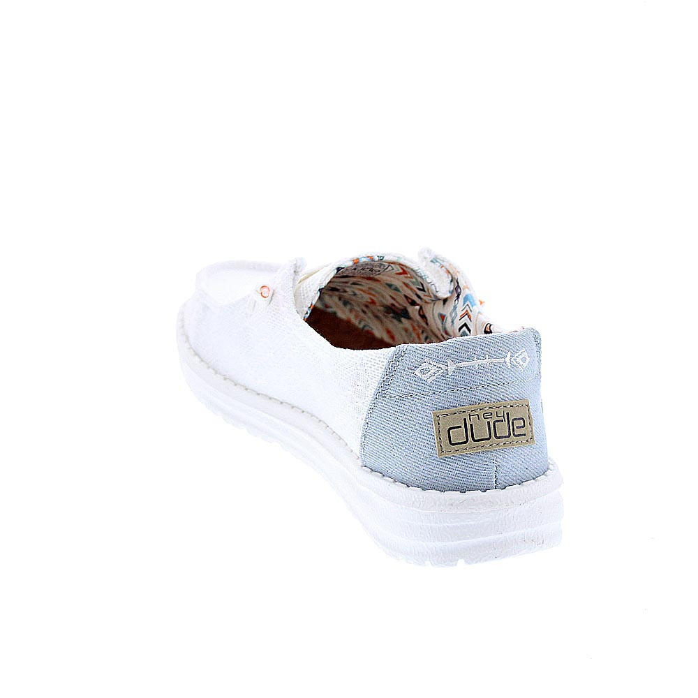 Mocasines HEY DUDE  Wendy Boho Blanco  Mujer 3/4