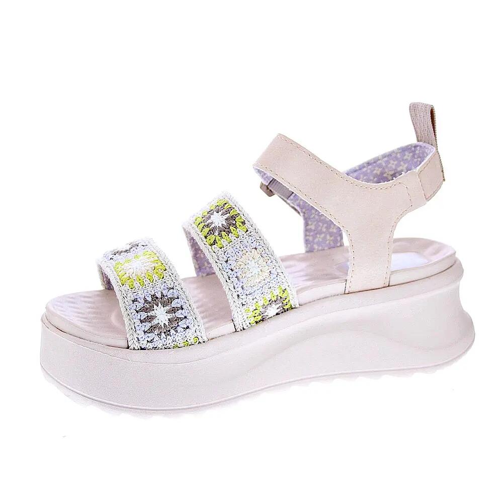 Sandalias HEY DUDE  Delray Buckle Beige  Mujer 2/4