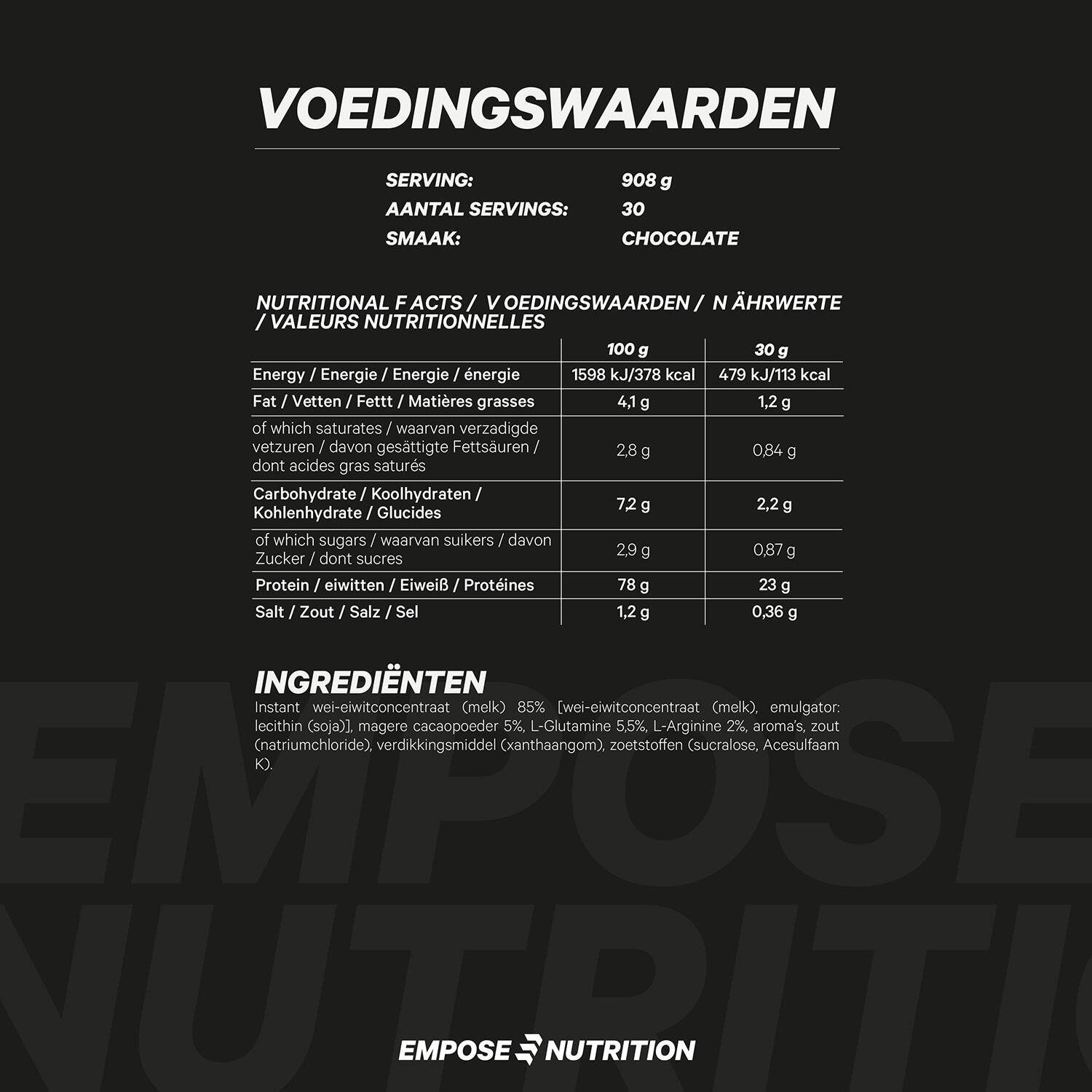 Whey Protein - Eiwit poeder - Chocolade - 908 gram 3/3