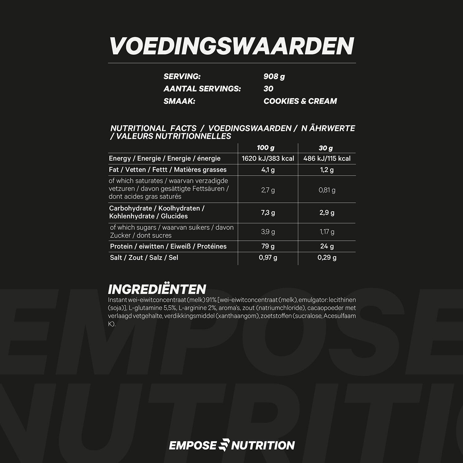 Whey Protein - Eiwit Poeder - Cookies & Cream - 908 gram 3/3