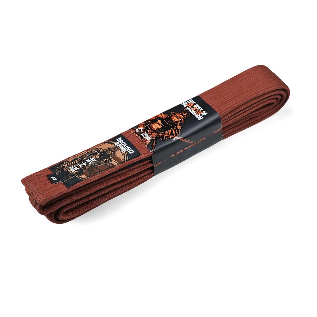 Pas premium do BJJ z panelem na belki Ground Game brązowy 3/3
