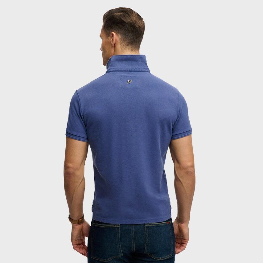Polo Bleu Homme Superdry Classic Pique 3/5