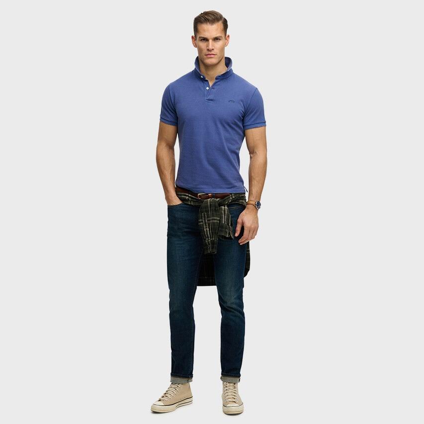 Polo Bleu Homme Superdry Classic Pique 4/5
