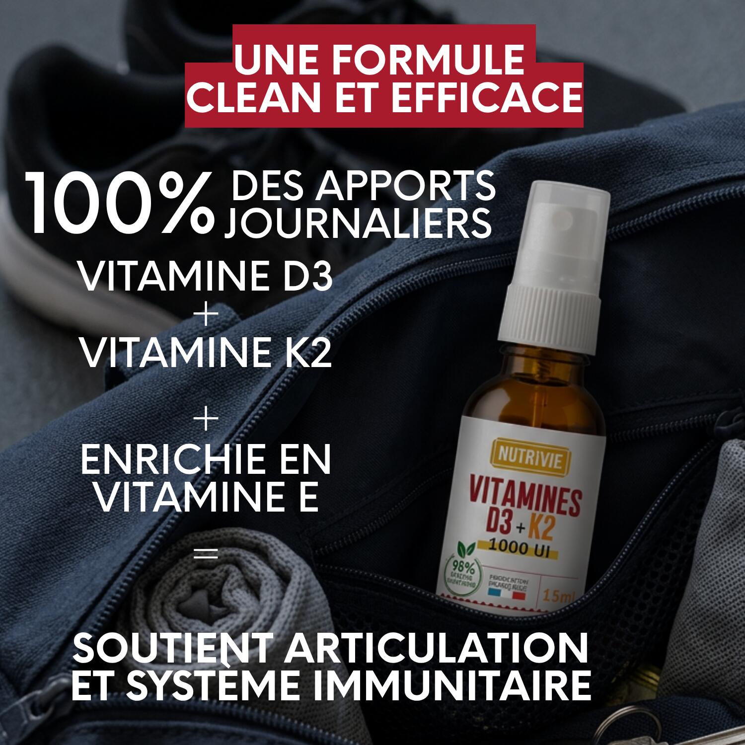 Spray Vitamine D3 K2 Immunité Performance Sportive Format Pratique 3/5