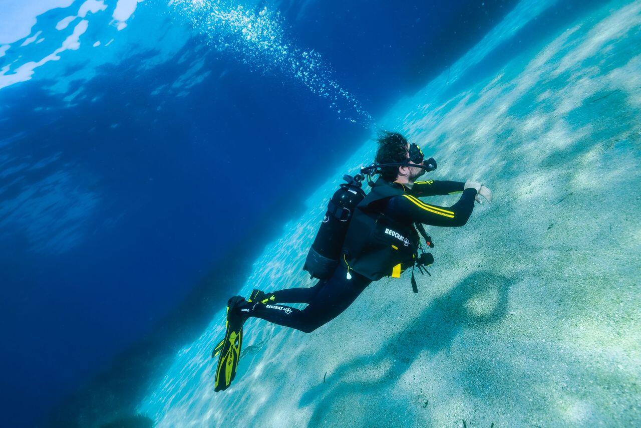 Palmes réglables Beuchat 1Dive jaune plongée XL/XXL 6/7