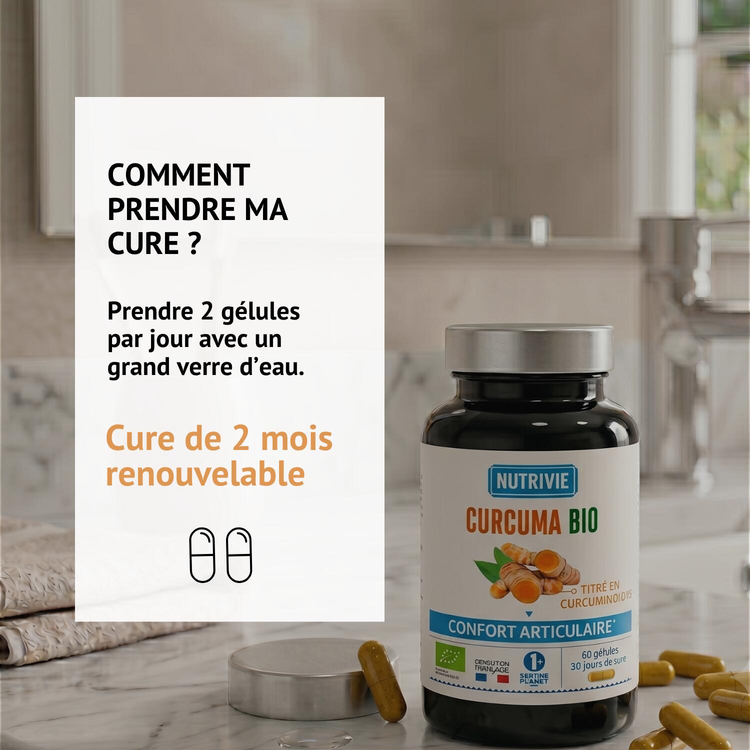 Curcuma 60 gélules  – Confort musculaire et articulaire 4/5