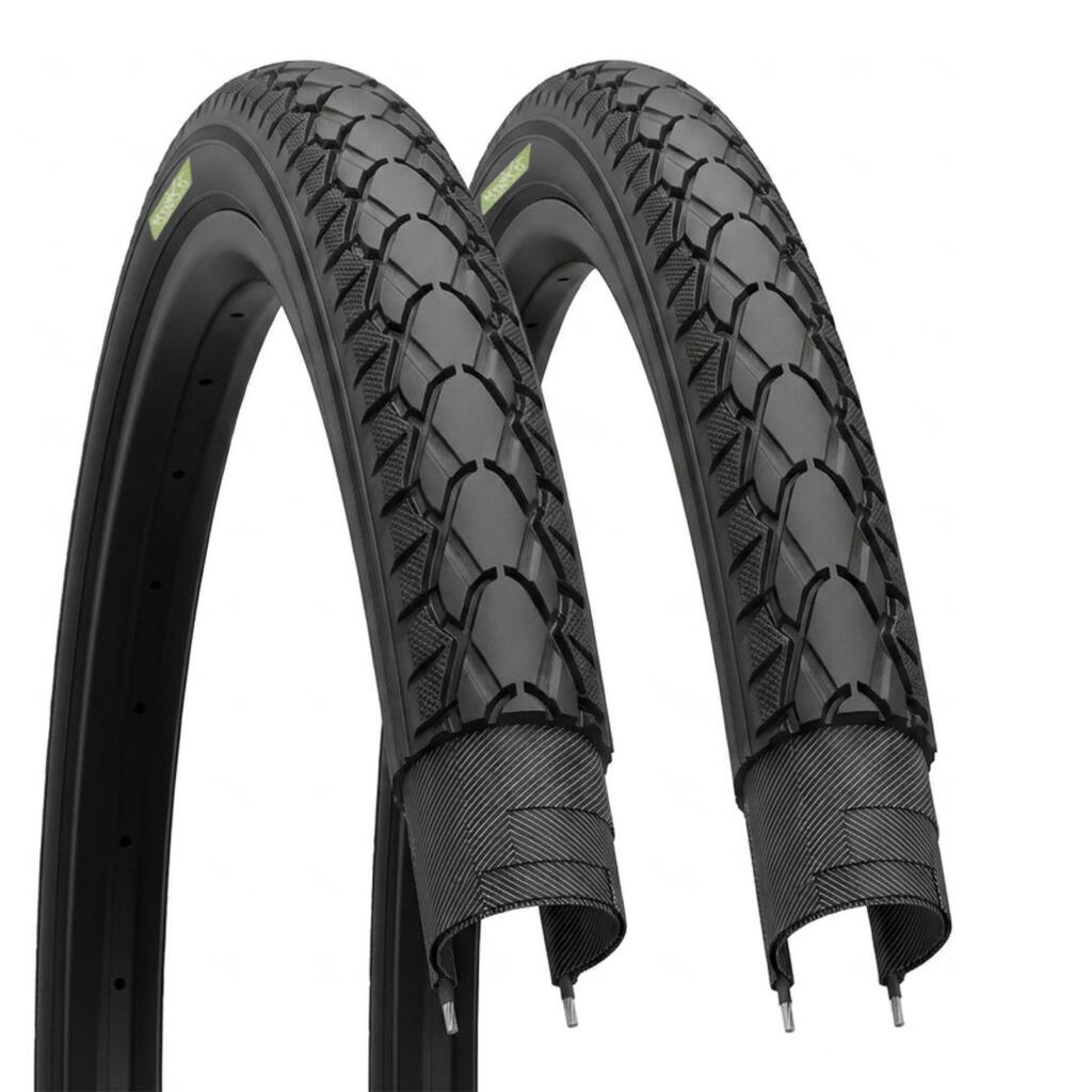 2 Tyres 28x1 1/2(40-635) no tubes, Bicycle Tyres 28 x  1/2 Black Trekking EV