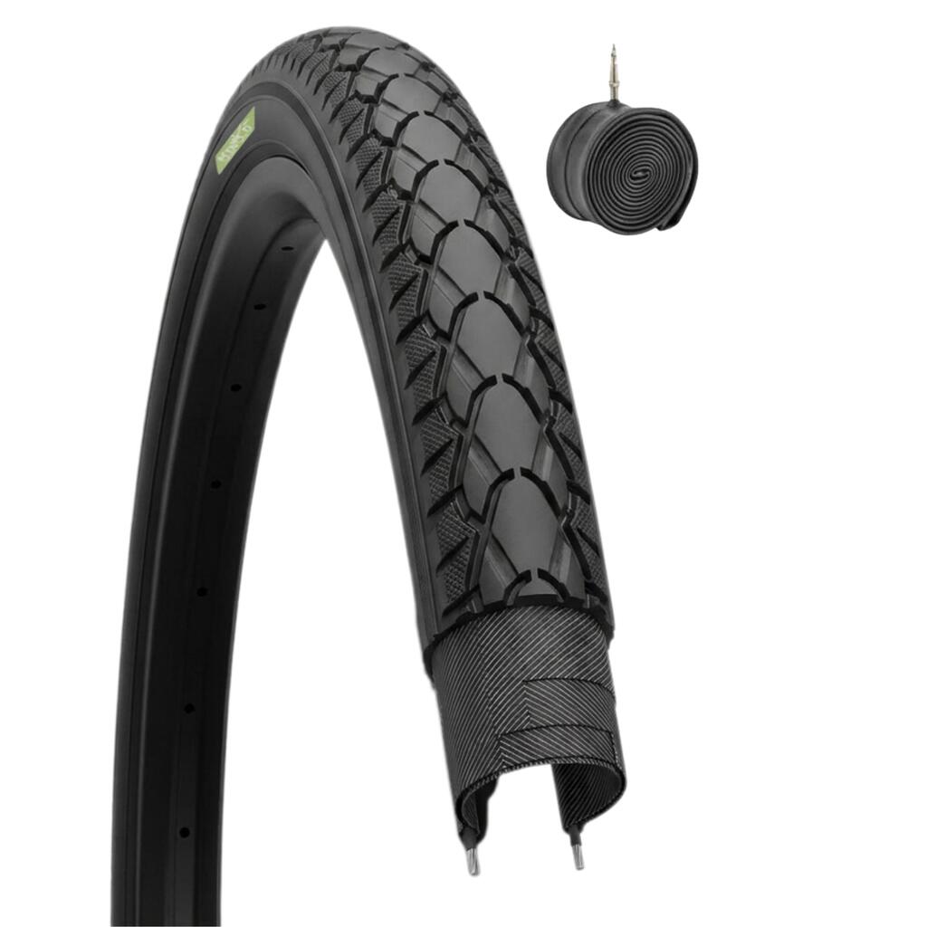 1 Tyre 28x1 1/2(40-635) + tube, bicycle tyre 28 x  1/2 black trekking EV.