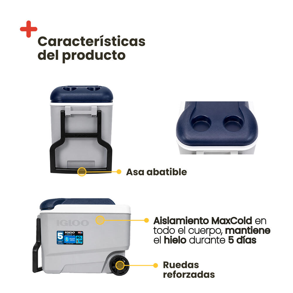 Glacière Portable à Roulettes 38L Igloo MaxCold Roller 40 7/7