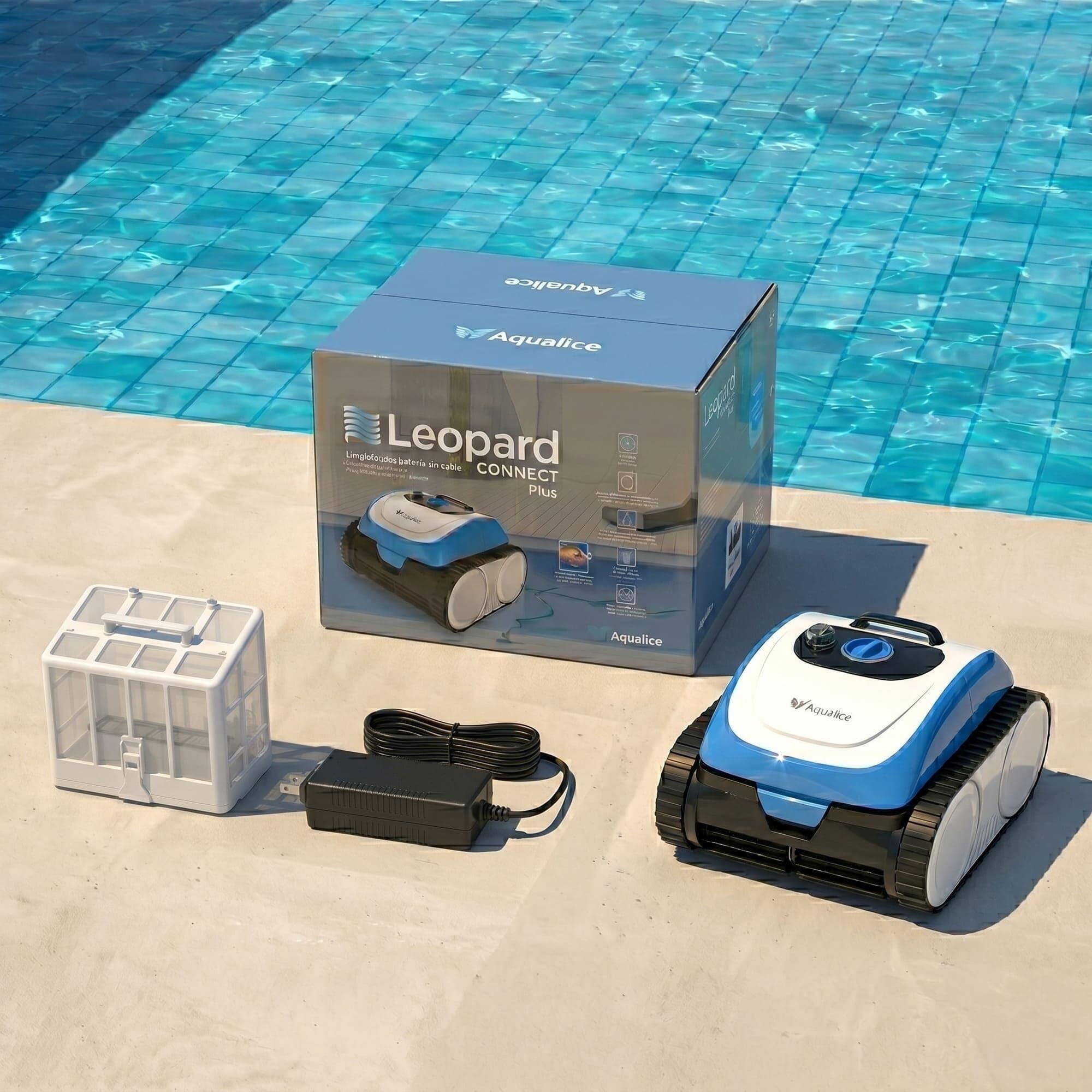 Robot limpiafondos piscina Connect Plus Leopard Batería Giroscopio App 3m 3/7