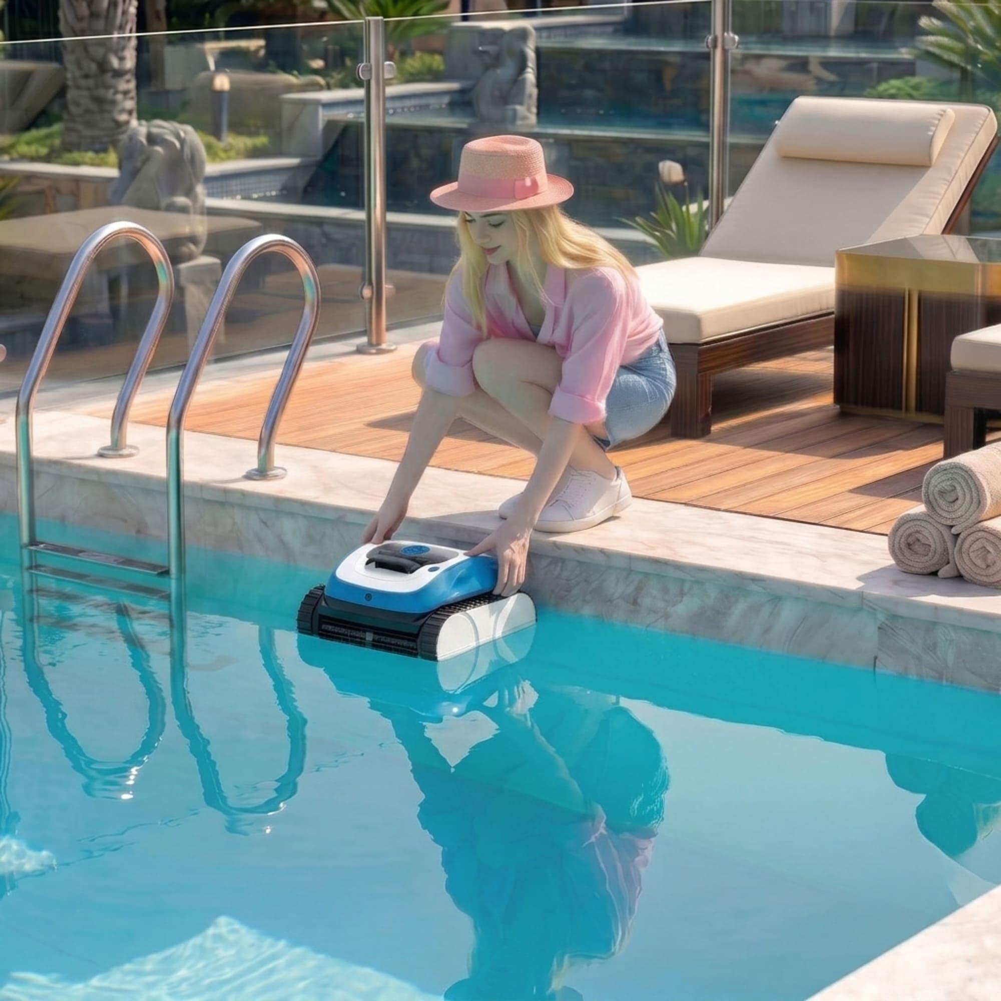 Robot limpiafondos piscina Connect Plus Leopard Batería Giroscopio App 3m 7/7