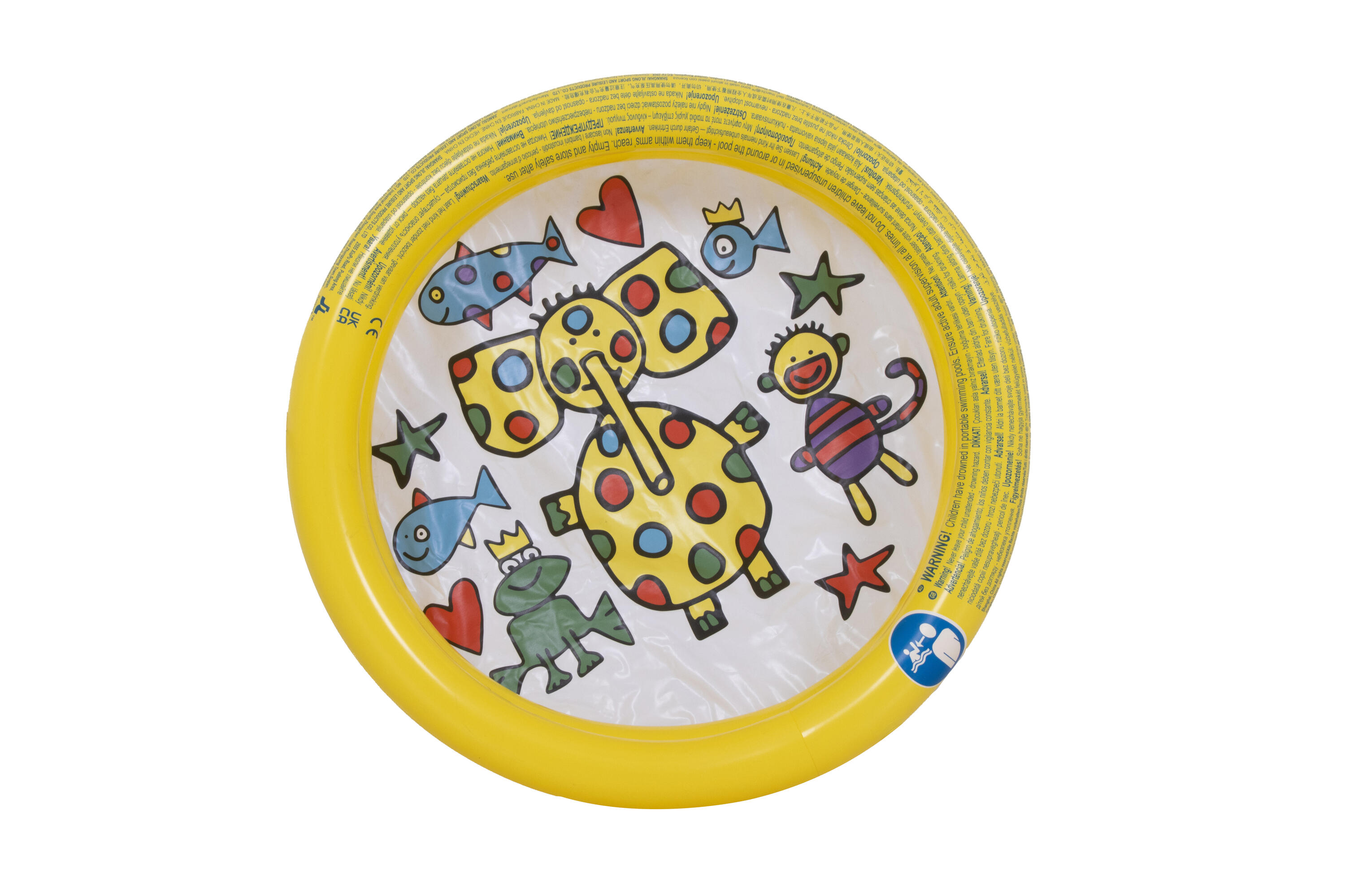 SunClub Planschbecken Kinderpool aufblasbar gelb mit Elefantenmotiv Ø 76x20cm 7/7