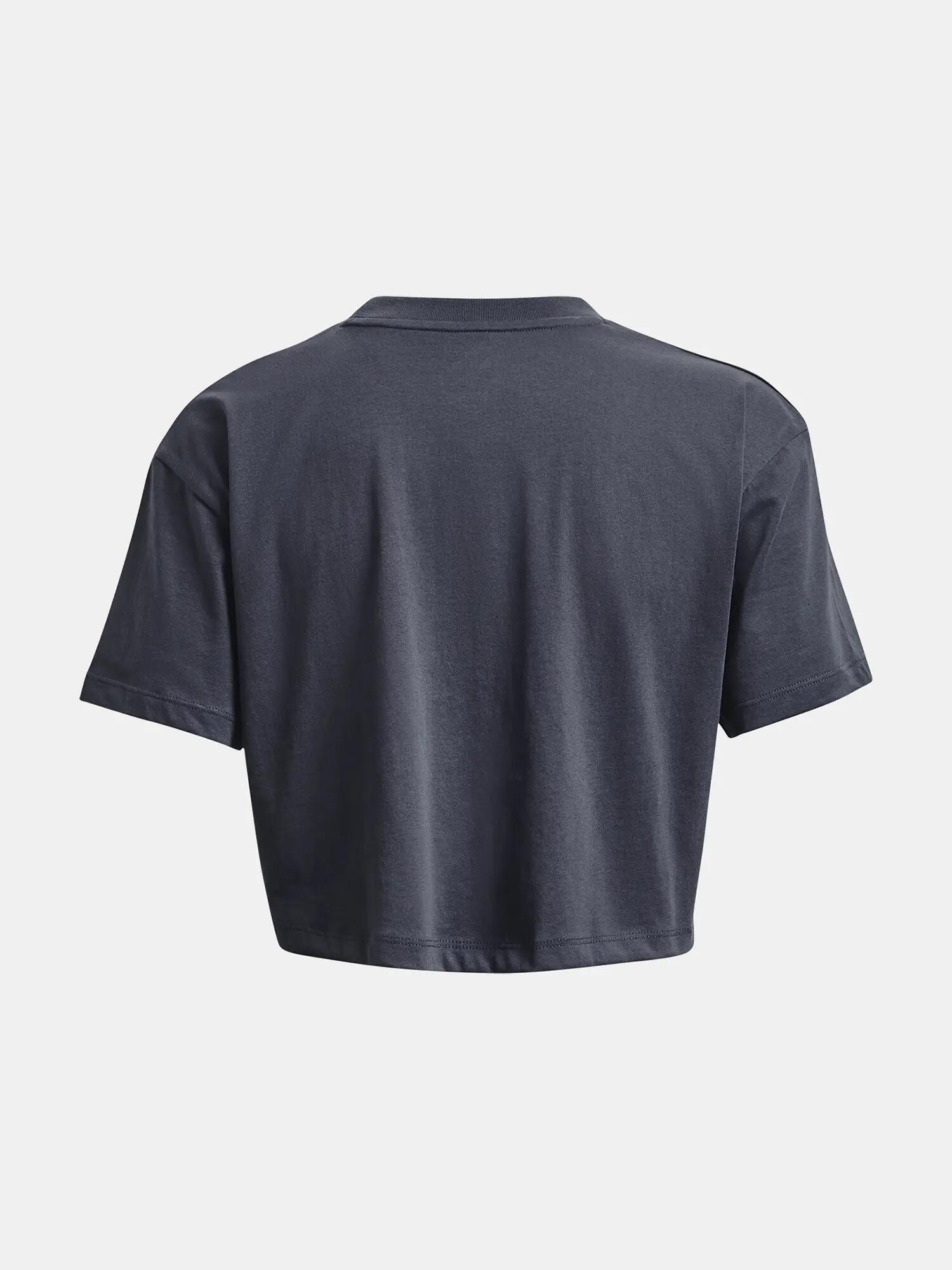 UA W BRANDED LOGO CROP SS 7/7