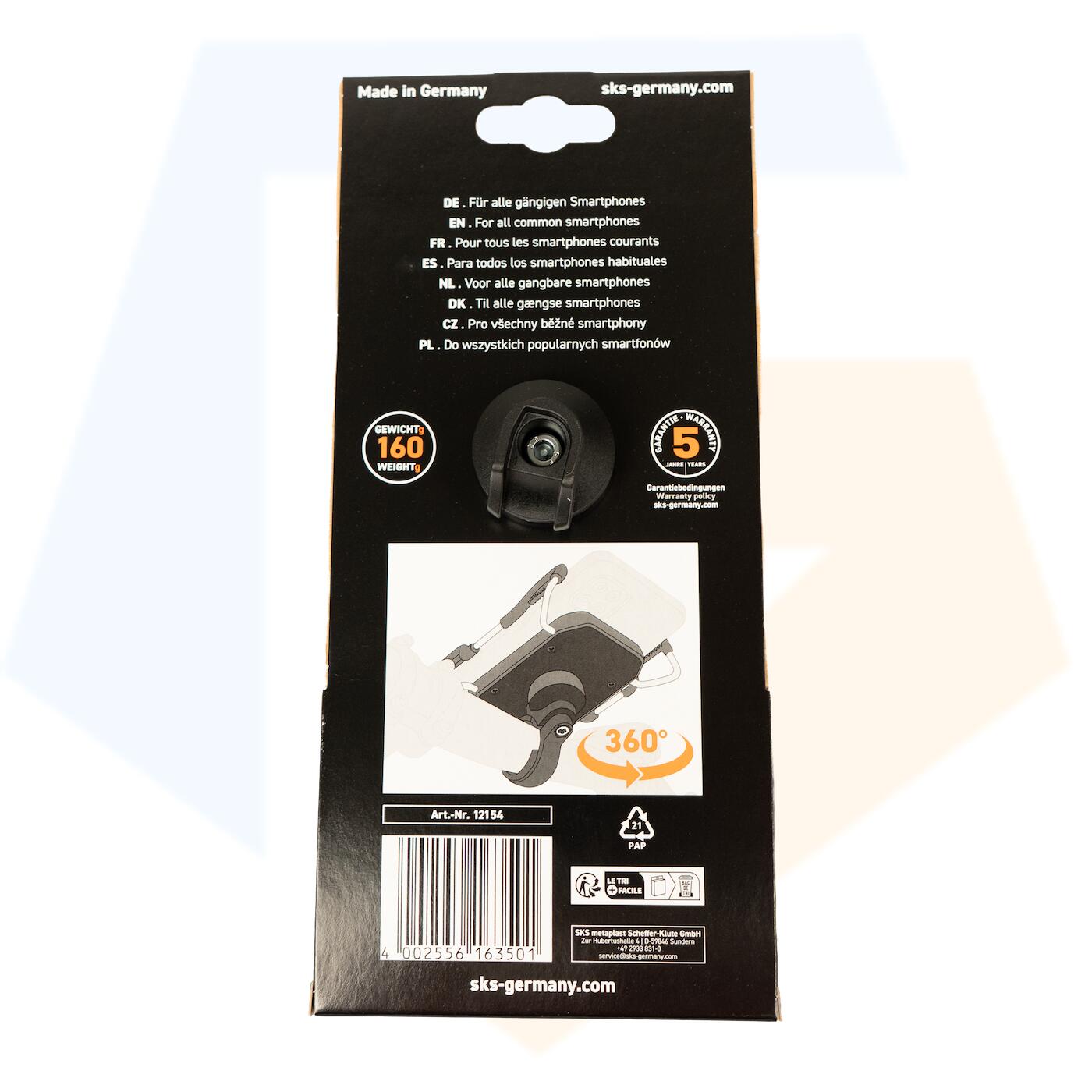SKS telefoonhouder SmartGrab 360 rvs/kunststof zwart 7/7
