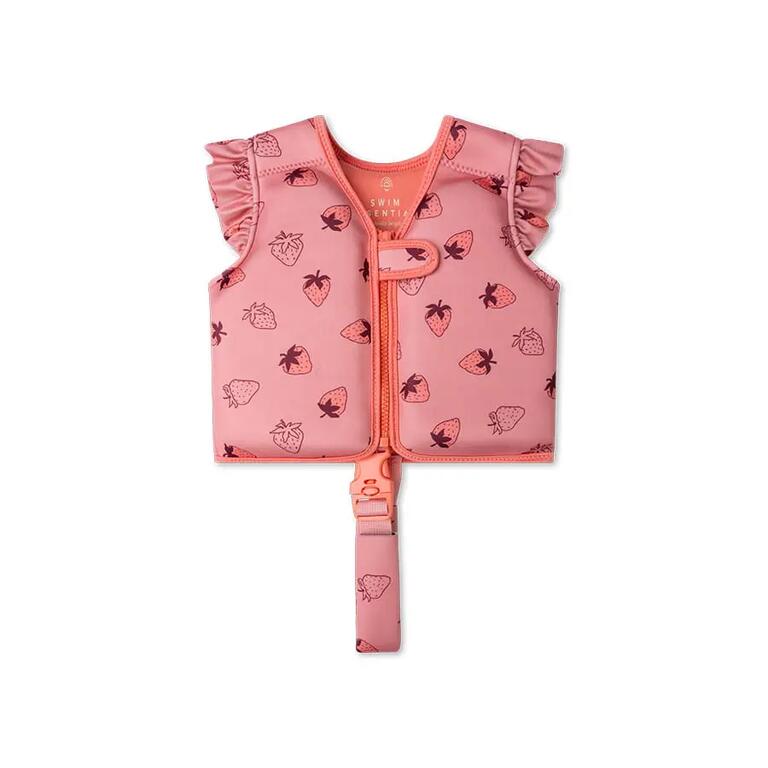 Strawberry print kids swim vest for ages 1 to 2