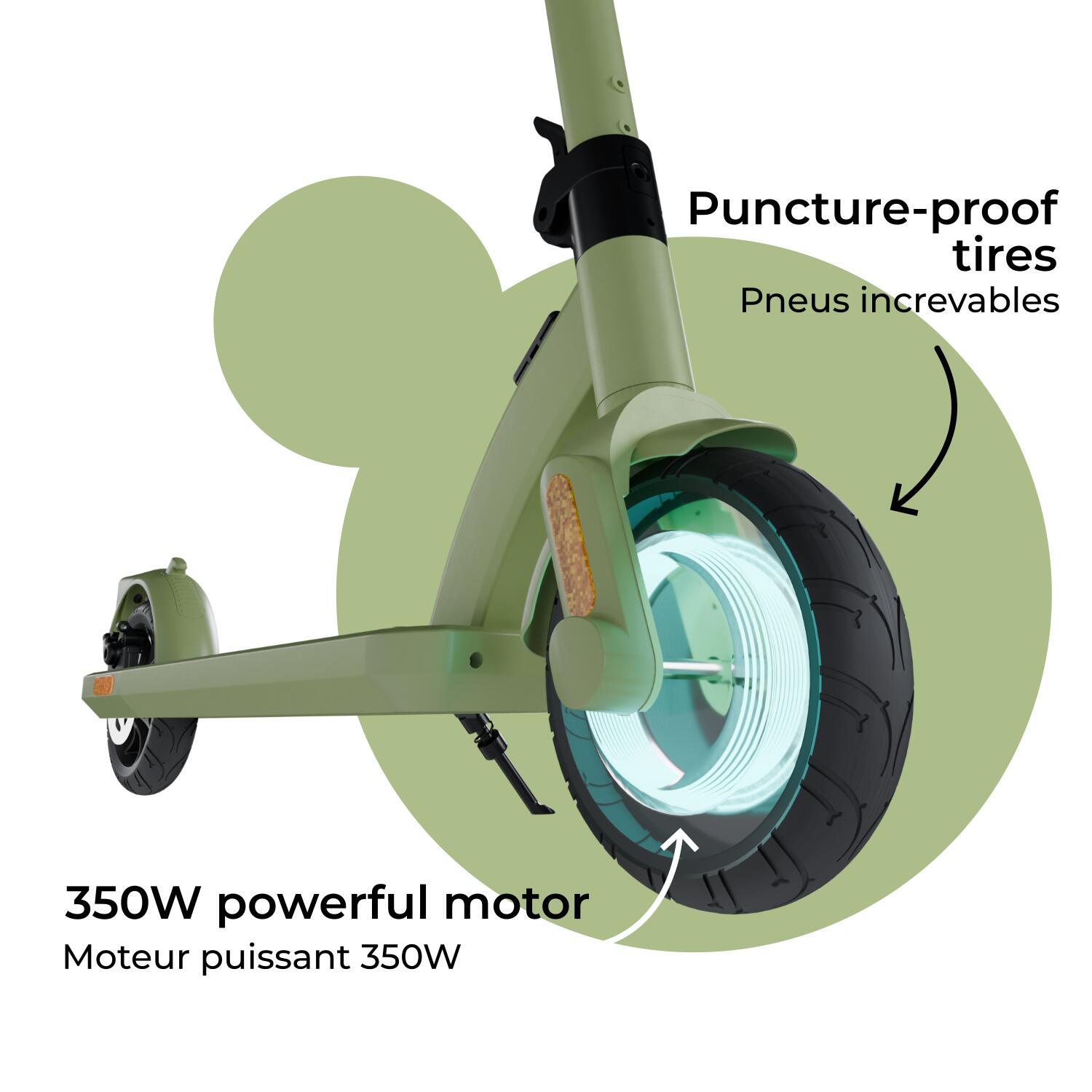Trottinette électrique adulte pliable 350W 8 pouces autonomie 30 km 80N EVO+ 3/7