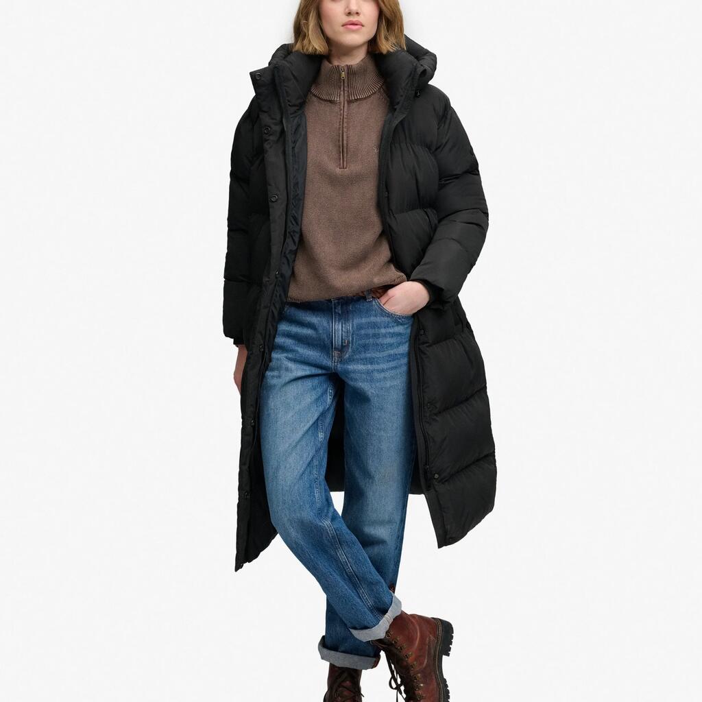 Women's Superdry Long Hooded Puffer