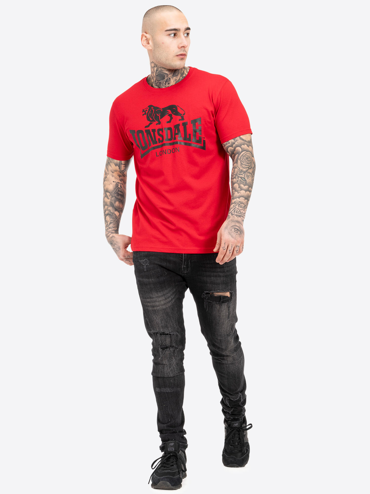Maglietta uomo Lonsdale rossa 3/5