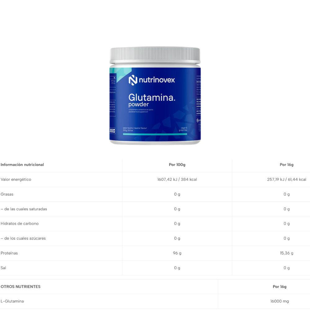 Glutamina em pó 250 g Neutro Nutrinovex 2/2