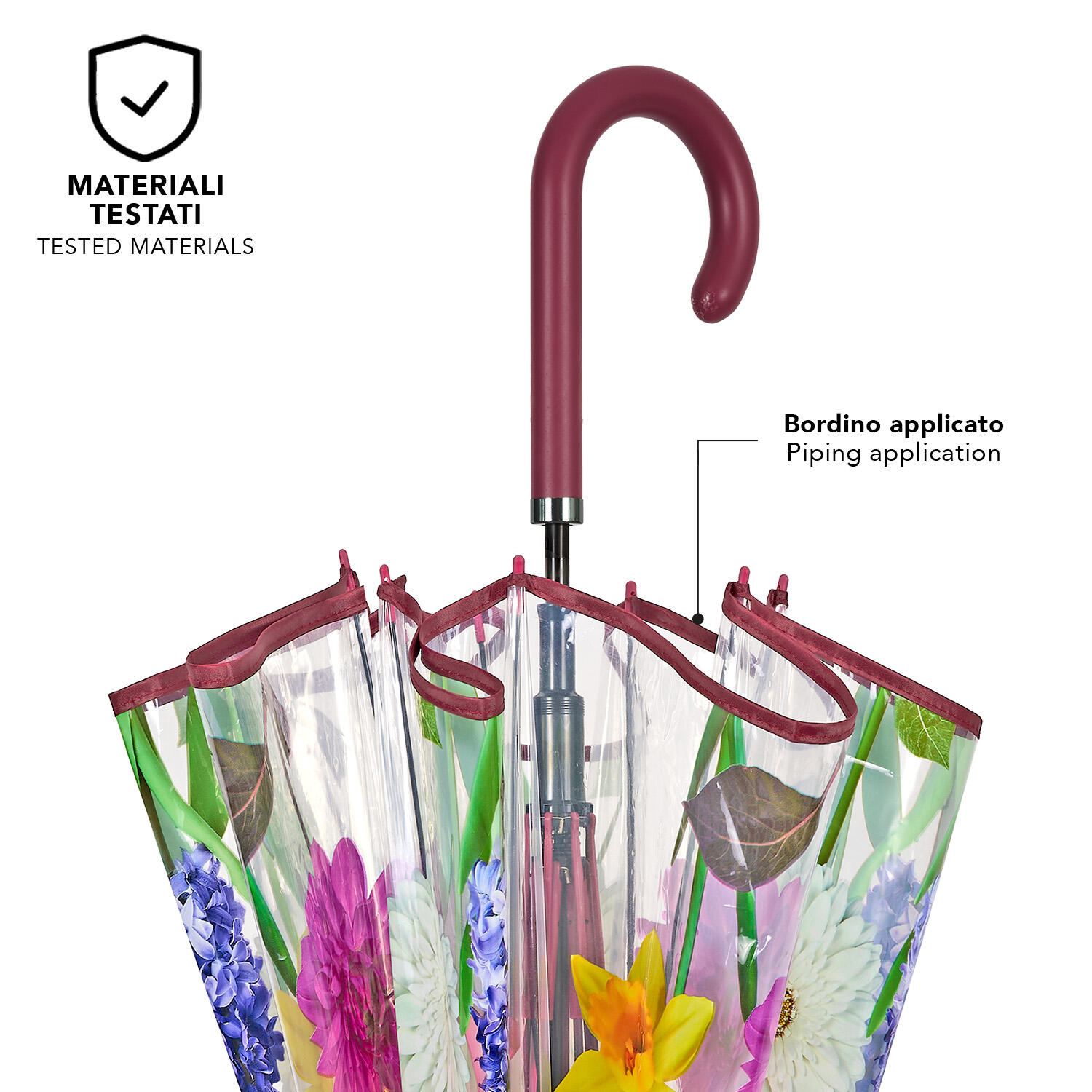 Ombrello Trasparente Floreale 5/5