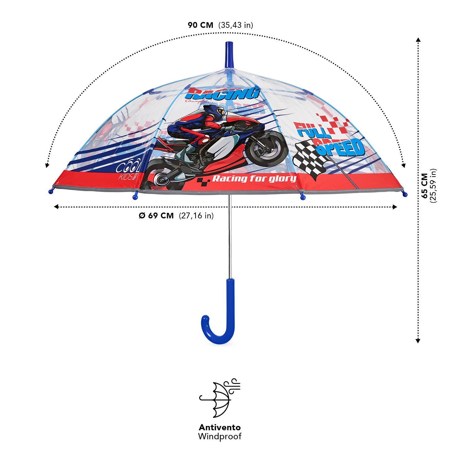 Ombrello Trasparente Racing 2/6