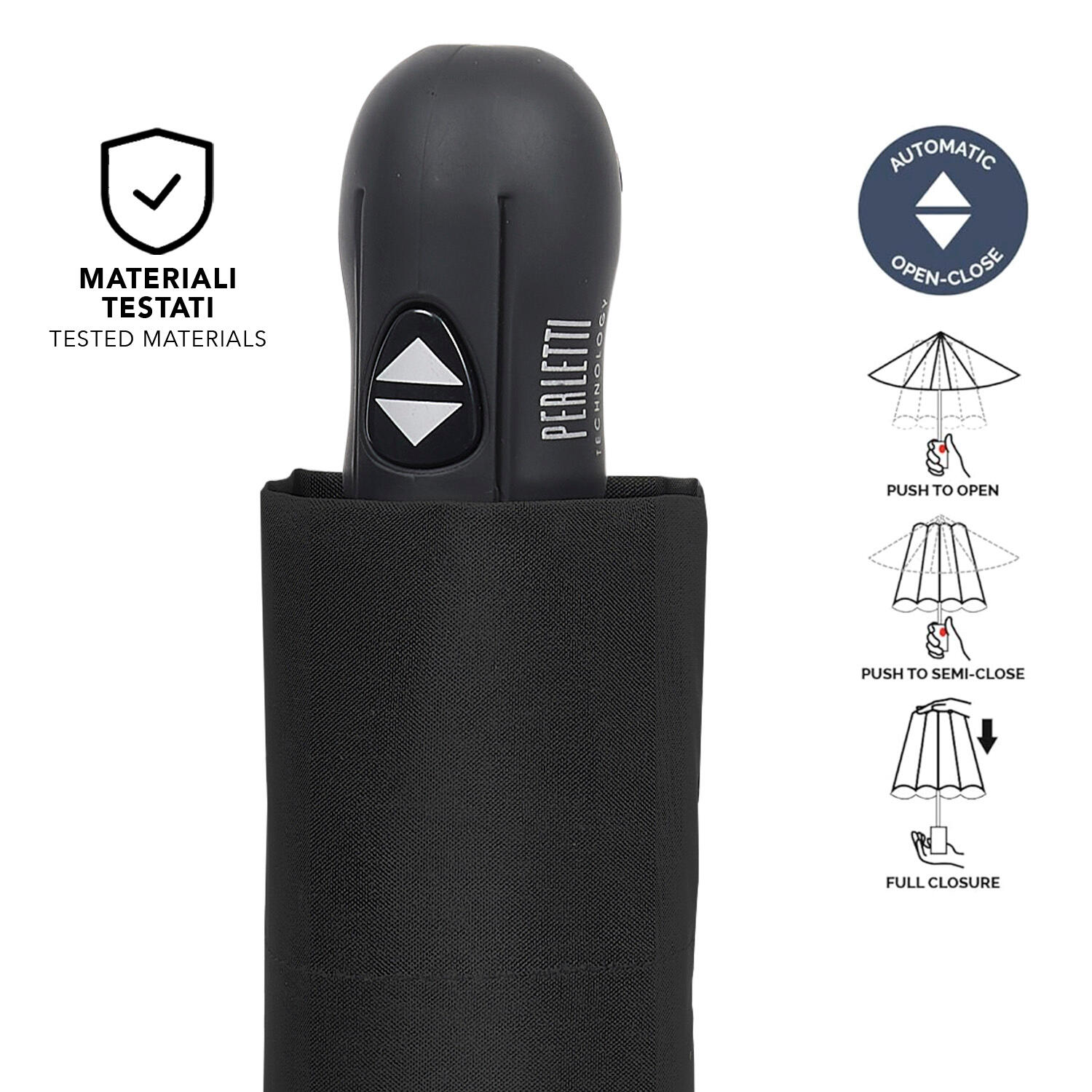 Ombrello Nero Extra Compatto 5/7