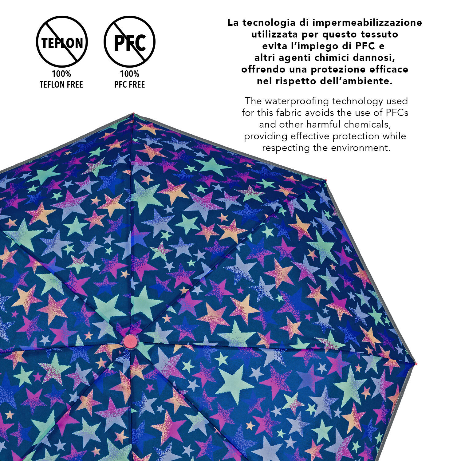 Ombrello Mini con Stelle Multicolore 6/7